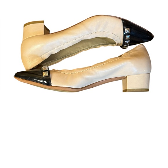 NWOB AGL Attilio Giusti Leombruni Studded Tan Black Studded Block Pumps Sz 37 - Picture 13 of 15